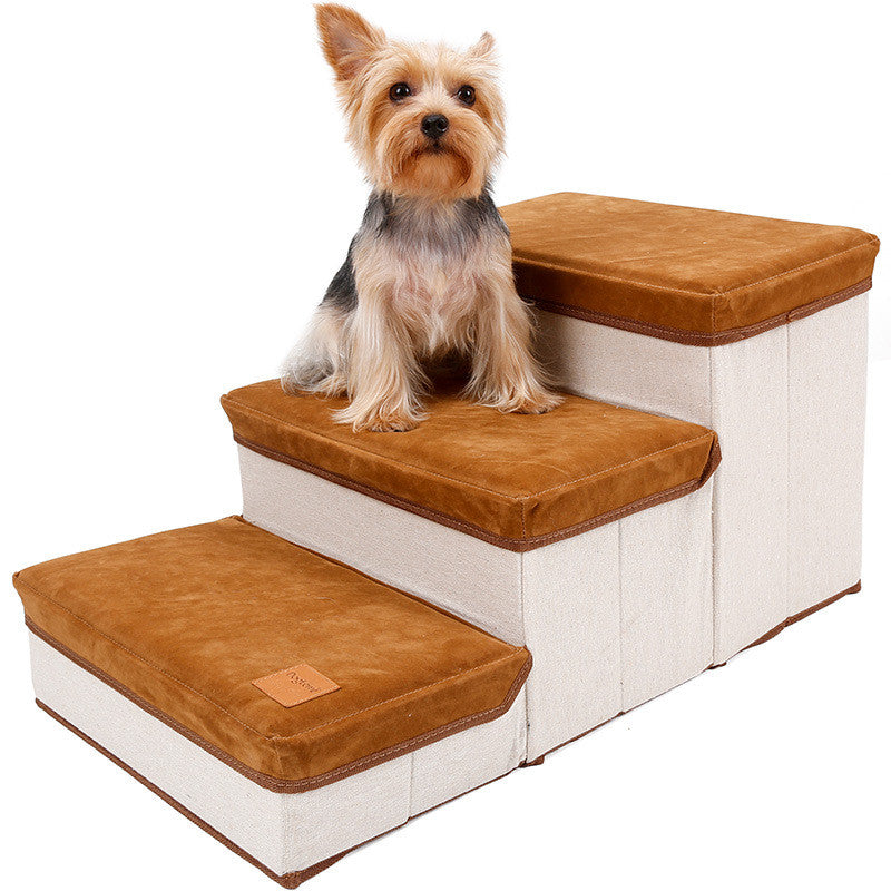 Foldable Gigli Pet dog stairs with built-in storage, designed for easy access and convenience for small to medium-sized dogs.