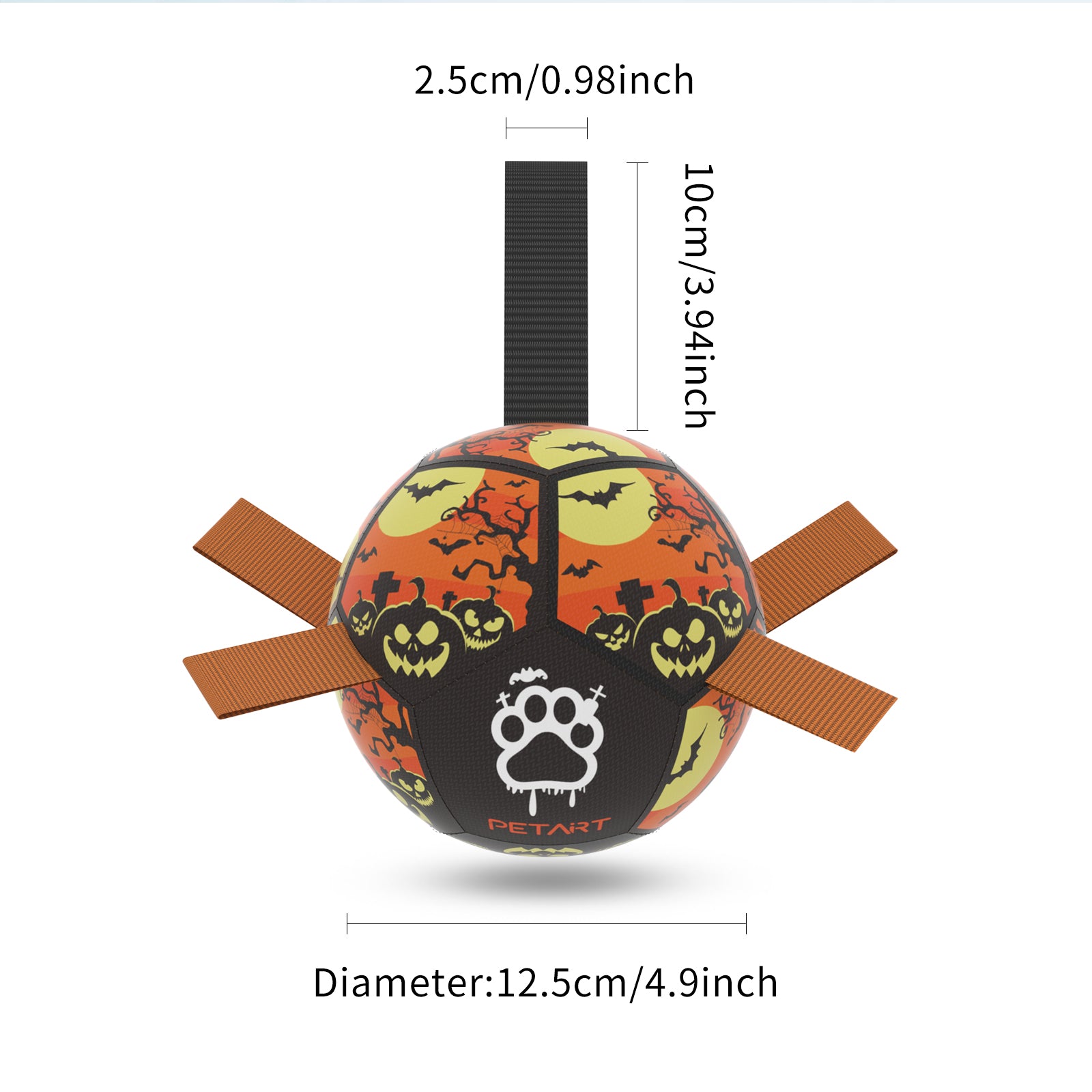 Gigli Pet interactive ball for dog training, bright rubber ball with textured surface for engaging play and mental stimulation.