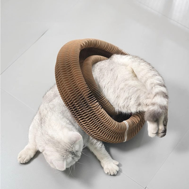 Cat scratcher with toy