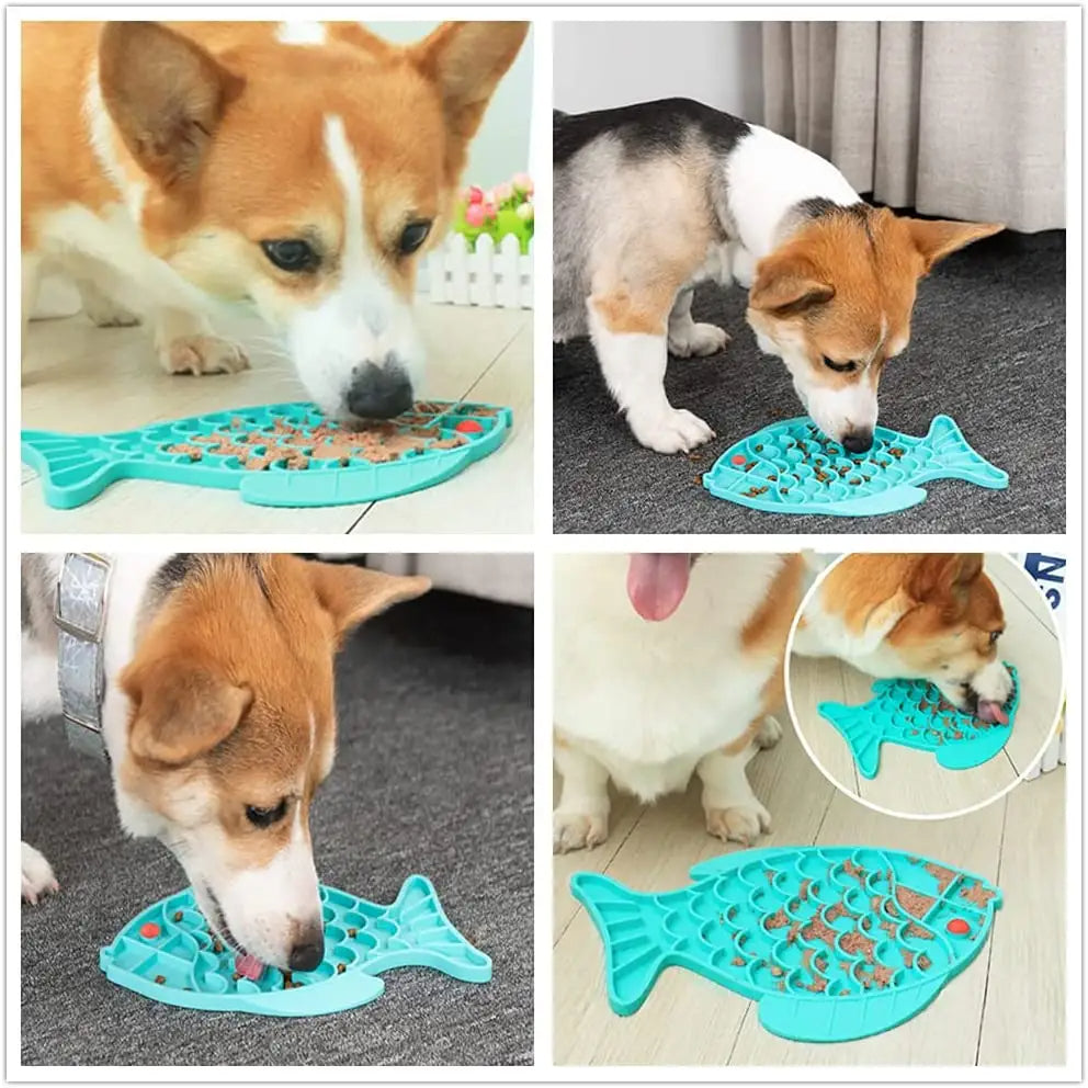 Gigli Pet silicone lick mat for cats and dogs, featuring a textured surface for slow feeding and preventing choking.