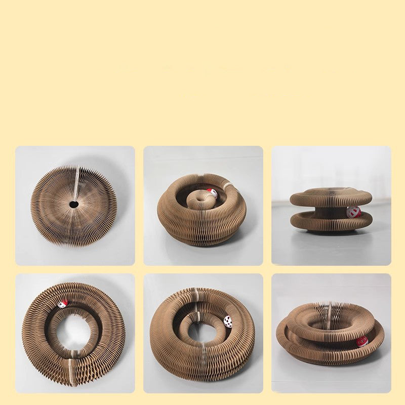 Cat scratcher with toy