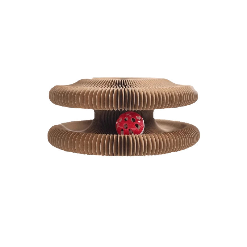 Cat scratcher with toy