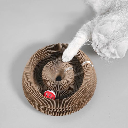 Cat scratcher with toy