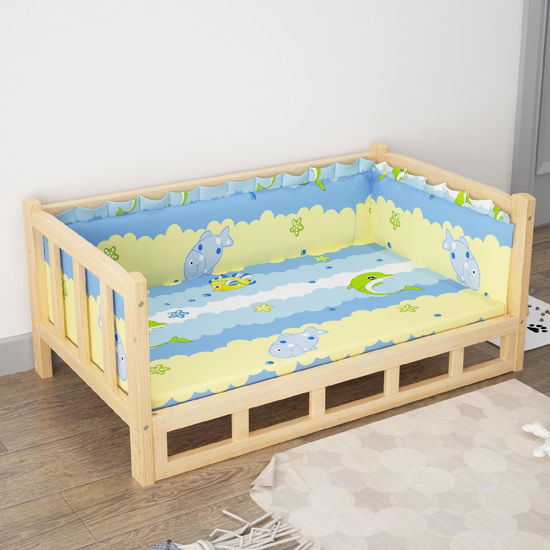 Wooden dog bed by Gigli Pet featuring a cozy, elevated design with soft cushions for comfort and style.