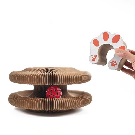 Cat scratcher with toy